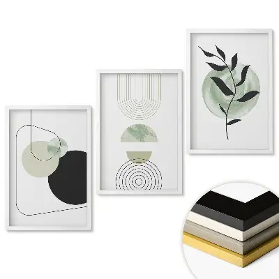 Triptych v rámu Abstraktní kompozice v jemných barvách