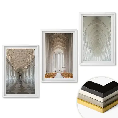 Set obrazů do obývacího pokoje Elegance architektury v minimalistickém stylu