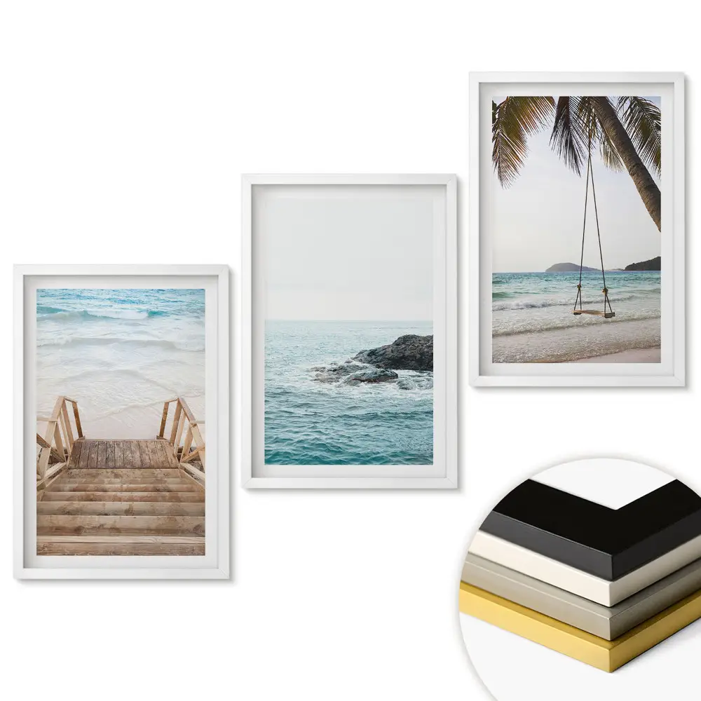 Triptych v rámu Klid pobřežní krajiny