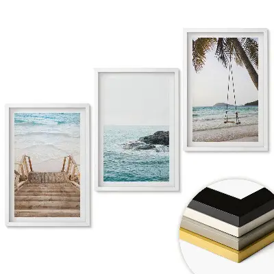 Triptych v rámu Klid pobřežní krajiny ve třech verzích