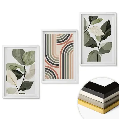 Triptych v rámu Inspirace rostlinami v moderním stylu