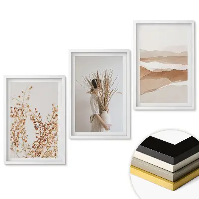 Set obrazů do obýváku Přirozená krása v minimalistickém stylu