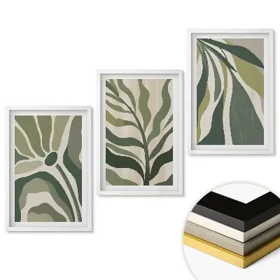 Triptych v rámu Zelená harmonie v abstraktním umění