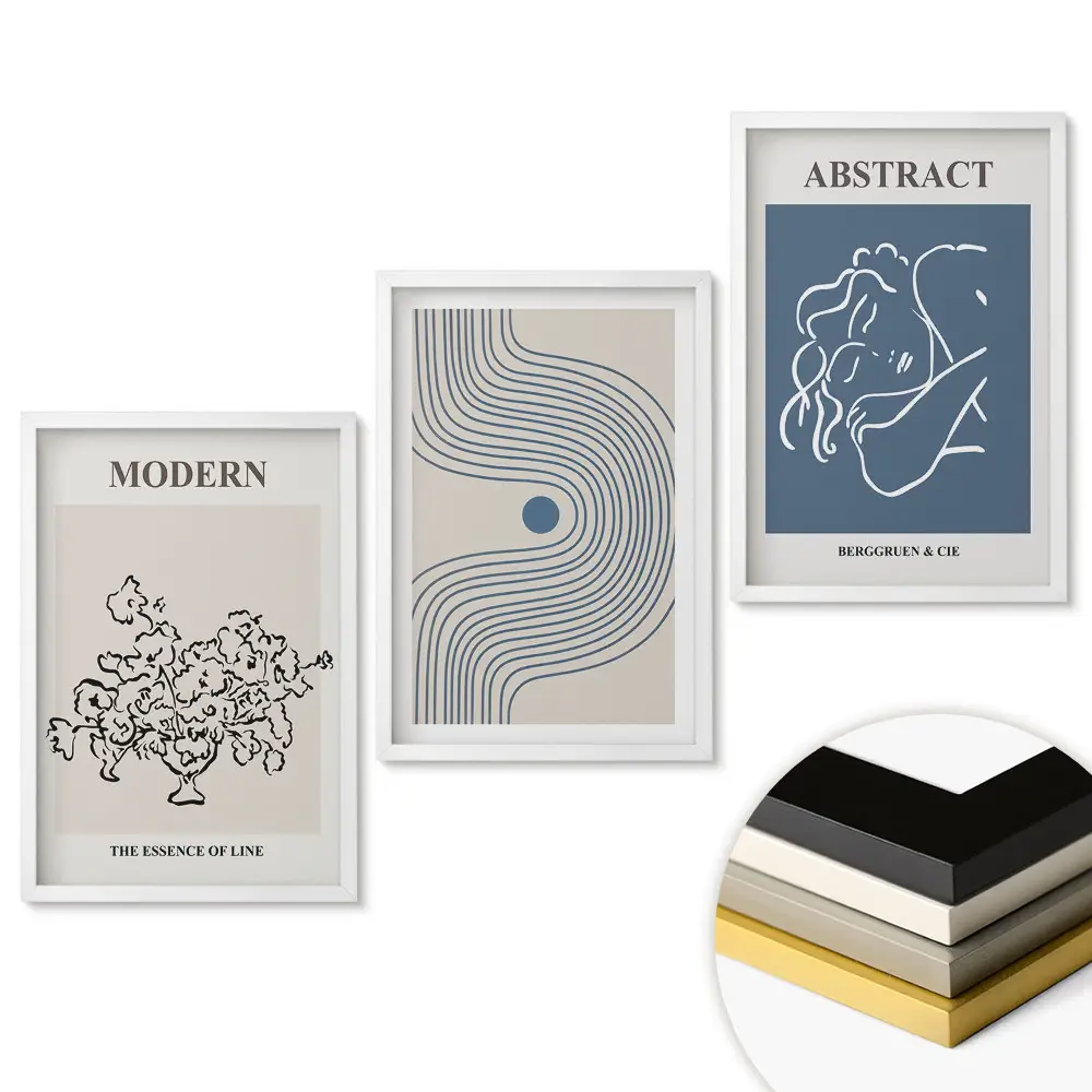 Moderní abstraktní triptych v rámu