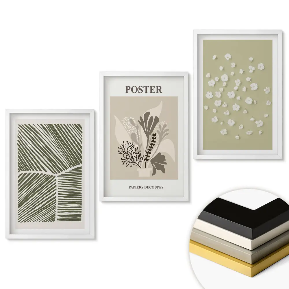 Moderní triptych v rámu pro dekoraci interiéru