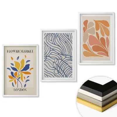 Set obrazů do obýváku Květinové inspirace v moderním stylu