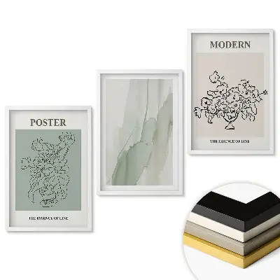 Set obrazů do obýváku Minimalistická grafika pro moderní interiéry