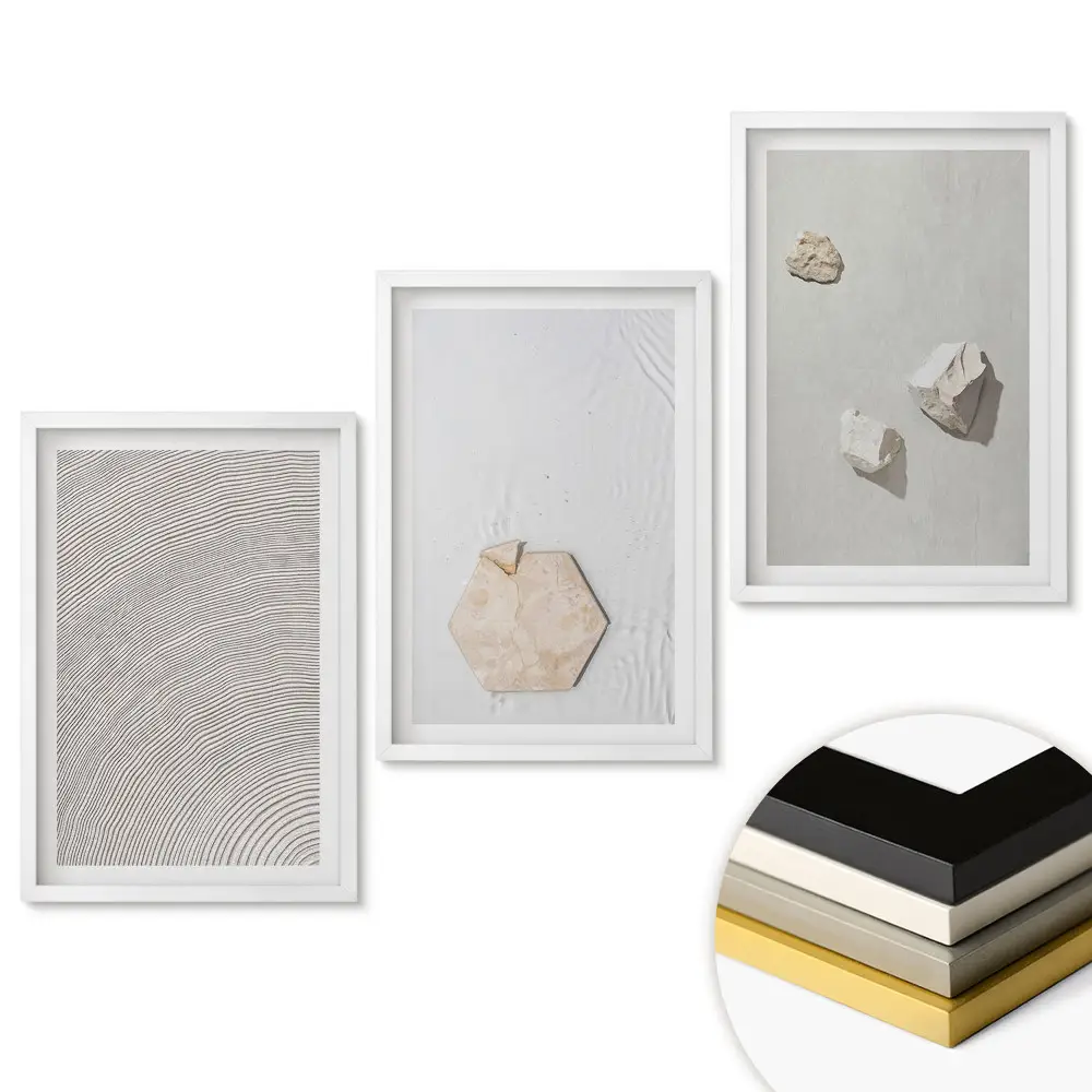 Set obrazů do obývacího pokoje Minimalistické textury a tvary