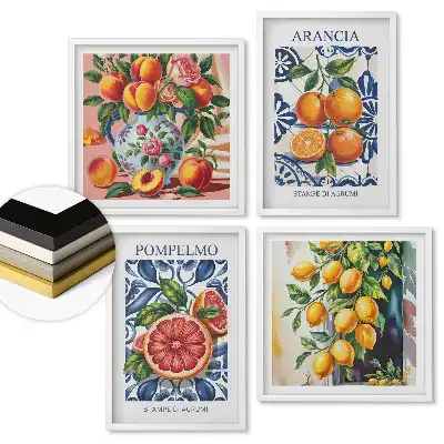 Sada obrazů v rámu Ovocné inspirace v barvě agrumi