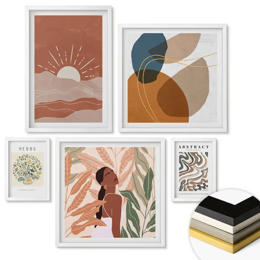 Nástěnná galerie moderní interiérové grafiky