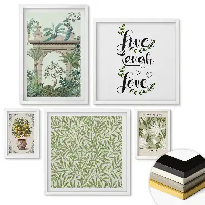 Nástěnná galerie Inspirace pro interiérový design v botanickém stylu