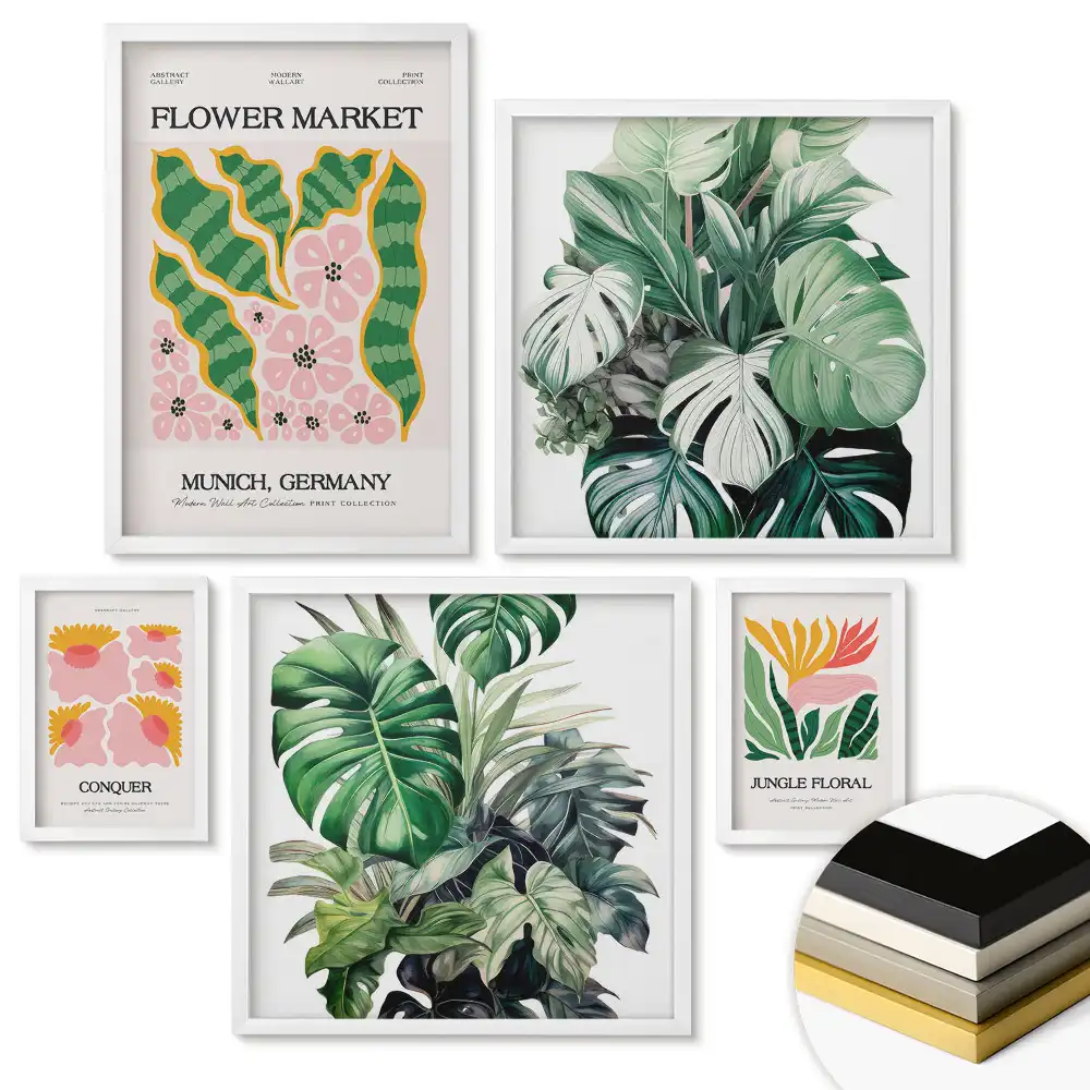 Nástěnná galerie Tropické inspirace v moderním stylu