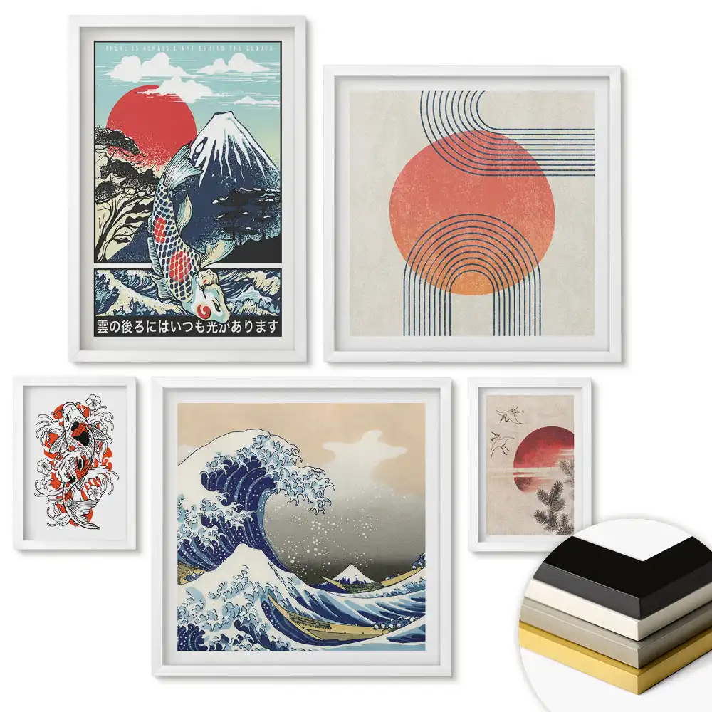 Nástěnná galerie japonského umění v moderním stylu