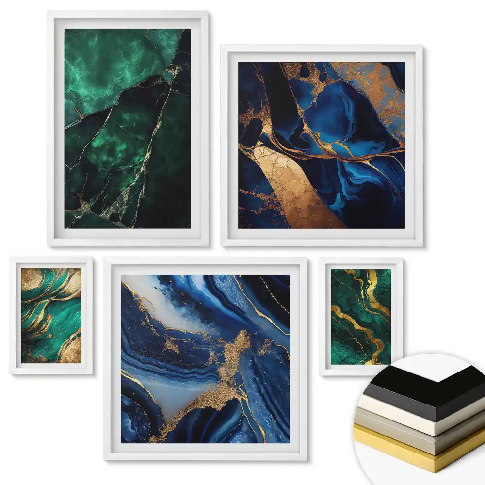 Nástěnná galerie Elegance v odstínech bílé a zlaté