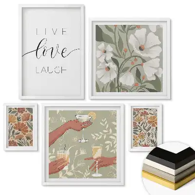 Nástěnná galerie Barevné rostliny a abstraktní tvary