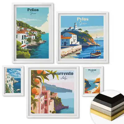 Nástěnná galerie Malebná evropská města v ilustracích