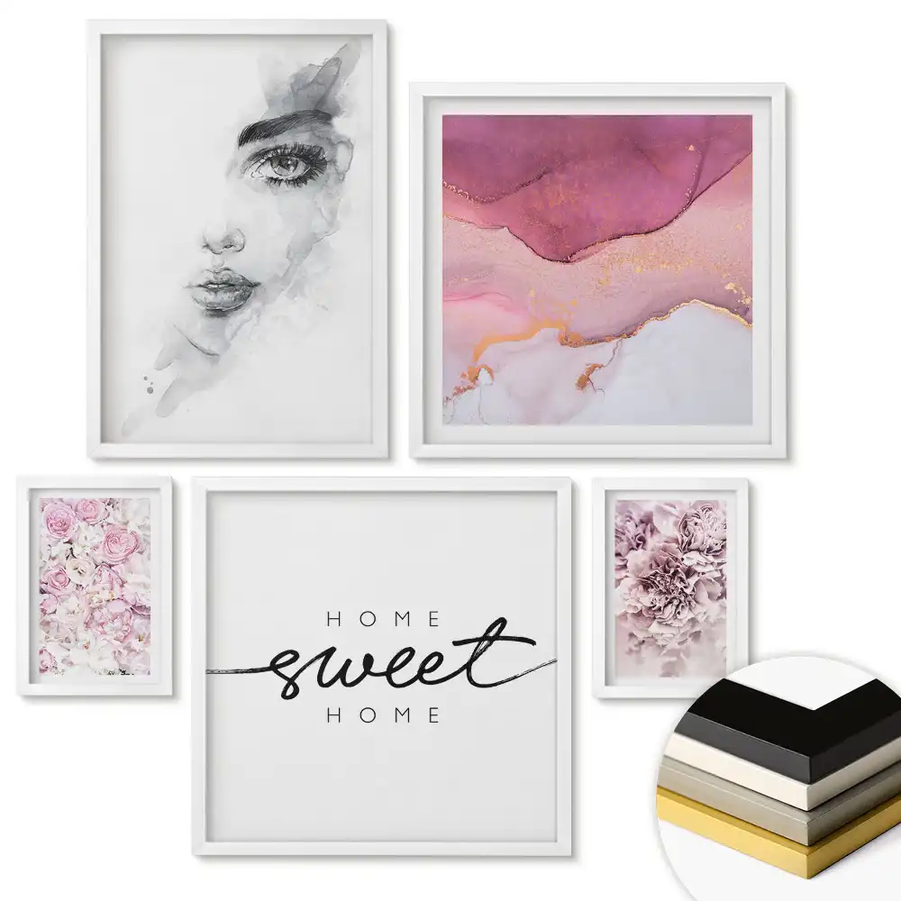 Nástěnná galerie Stylová kombinace barev a tvarů