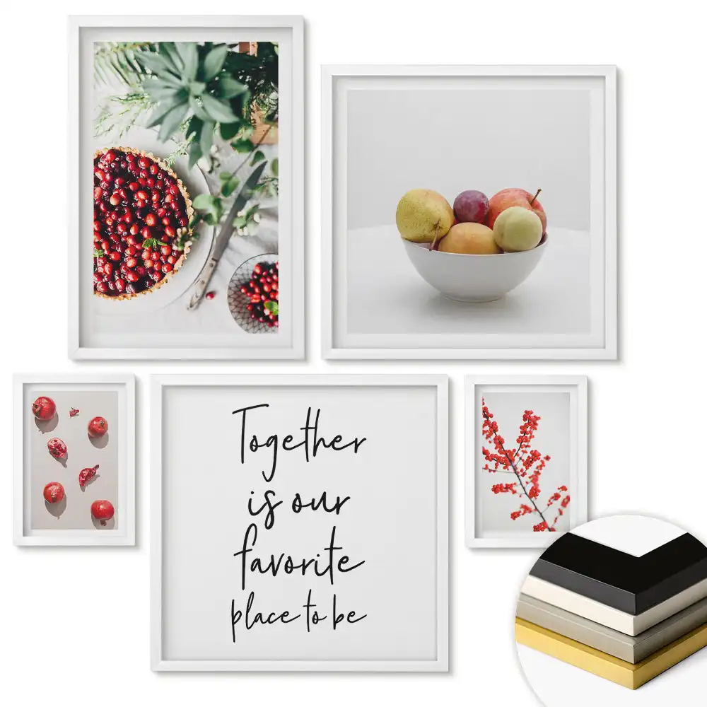 Nástěnná galerie Ovocné inspirace v minimalistickém stylu