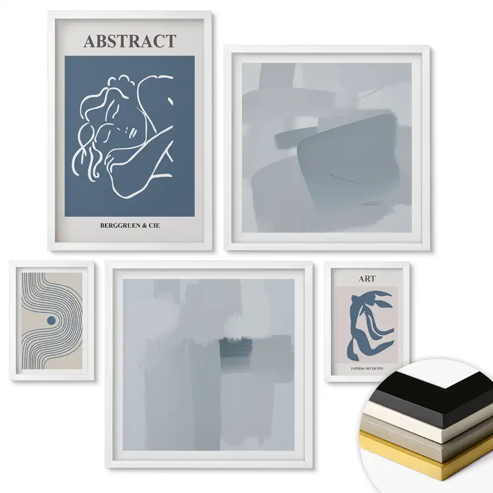 Nástěnná galerie s moderním minimalistickým uměním