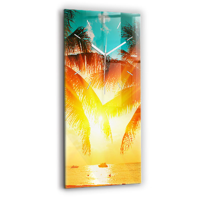 Skleněné hodiny na zed vertikální Dovolená Odpočinek Léto