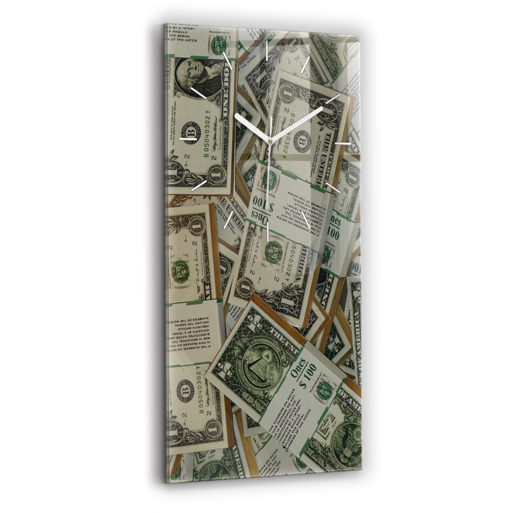 Skleněné hodiny na stěnu vertikální 1 americký dolar
