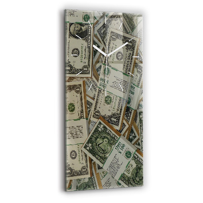 Skleněné hodiny na stěnu vertikální 1 americký dolar