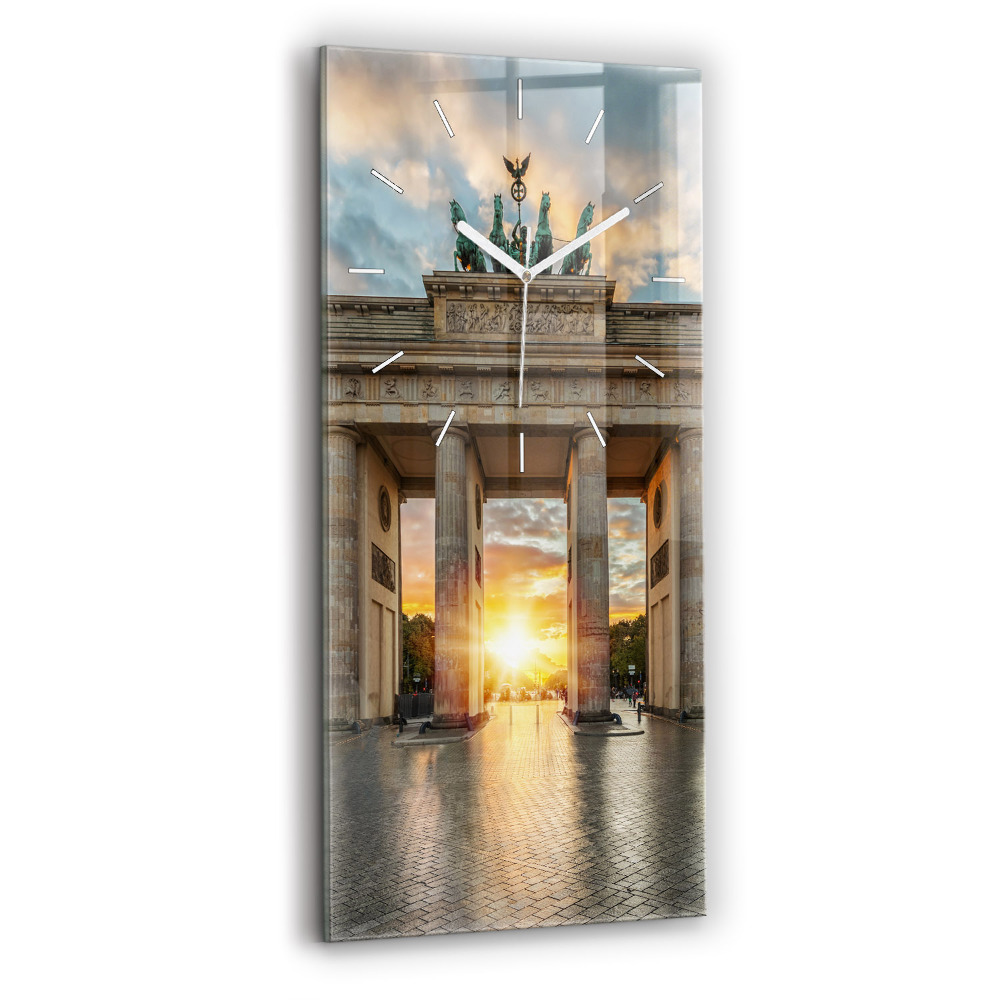 Skleněné hodiny na stěnu vertikální Braniborská brána v Berlíně