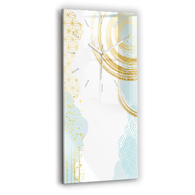 Skleněné hodiny na zed vertikální Dekorativní vzor