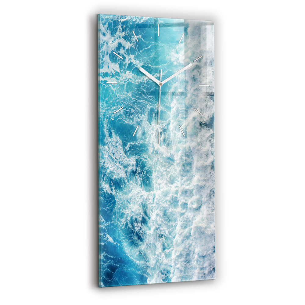 Hodiny na skle vertikální Vlny oceánu