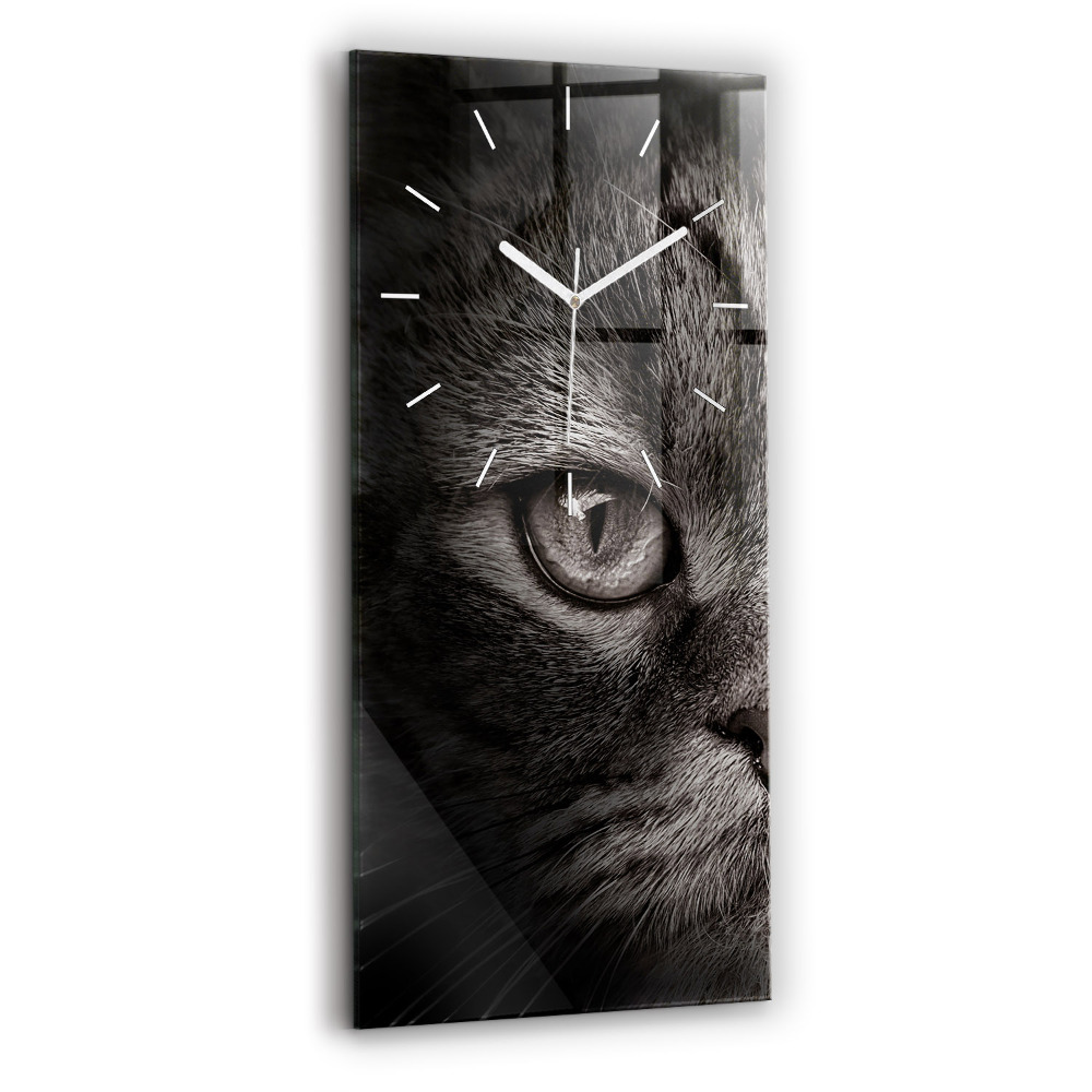 Skleněné hodiny na stěnu vertikální Pes a skotská kočka