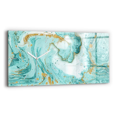 Hodiny na skle horizontální Mramorová textura