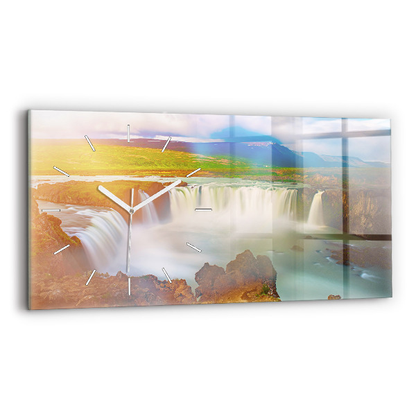 Skleněné hodiny horizontální Godafoss na Islandu