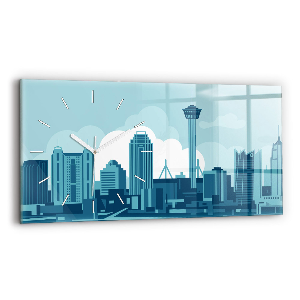 Skleněné hodiny na stěnu horizontální Architektura v USA