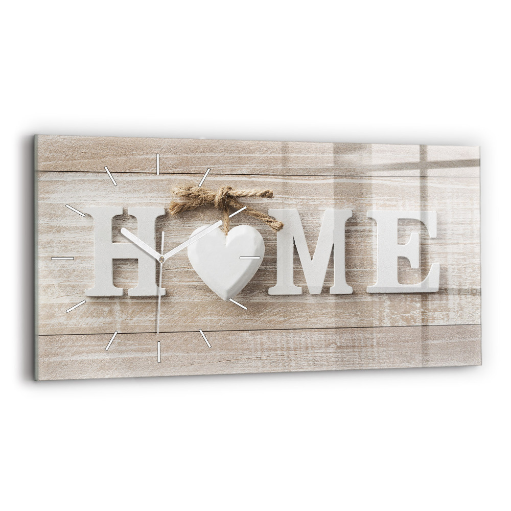Skleněné hodiny na stěnu horizontální Nápis na domě