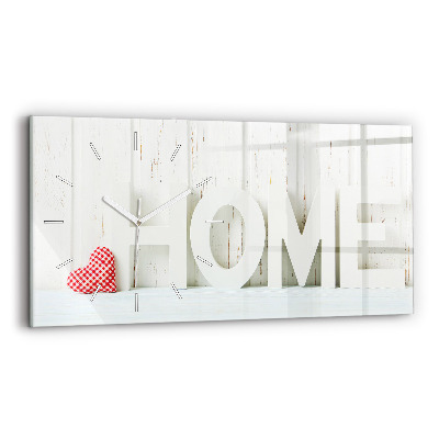 Skleněné hodiny na stěnu horizontální Nápis na domě