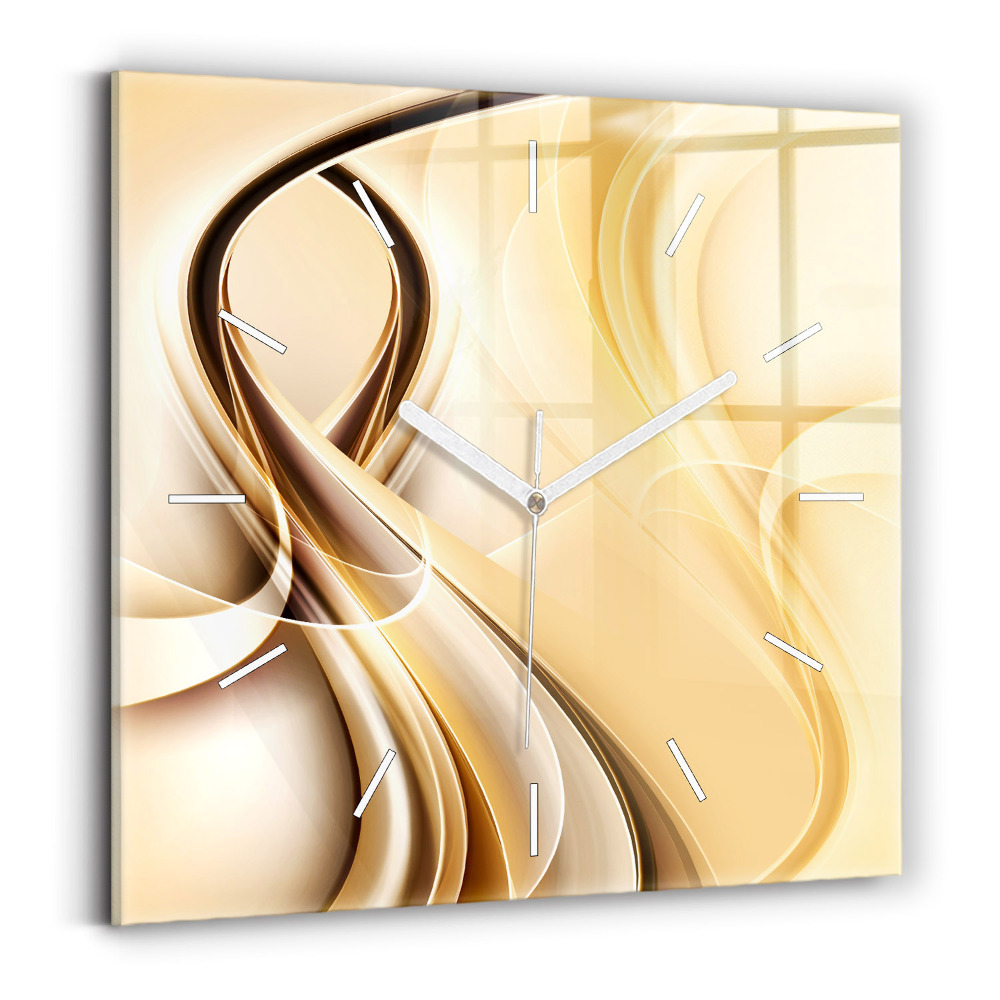 Skleněné hodiny na stěnu Abstraktní vlny