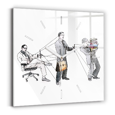 Skleněné hodiny na stěnu Marionety lidí