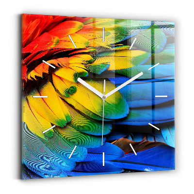 Skleněné hodiny Barevná ptačí křídla