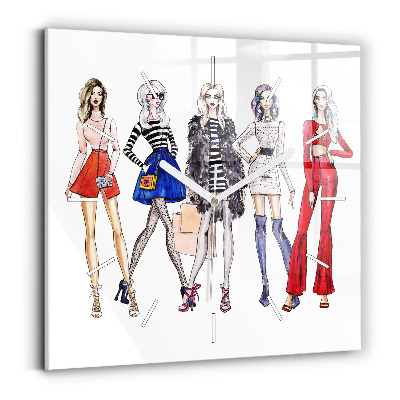 Skleněné hodiny Módní dívky