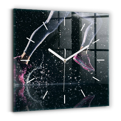 Skleněné hodiny na stěnu Zdravý životní styl a běh