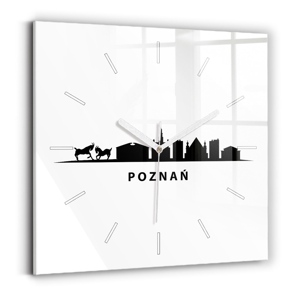 Skleněné hodiny Grafika panoramatu Poznaně