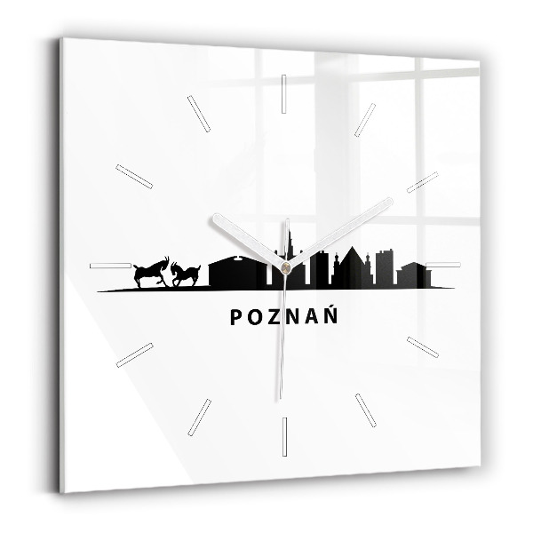 Skleněné hodiny Grafika panoramatu Poznaně