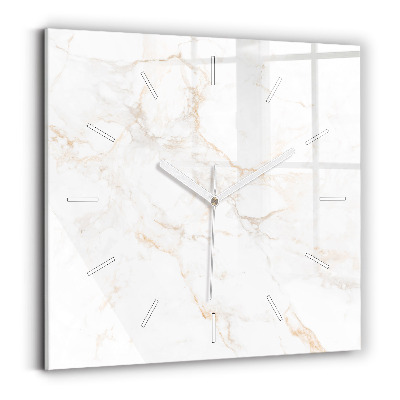 Skleněné hodiny na stěnu Elegantní mramor