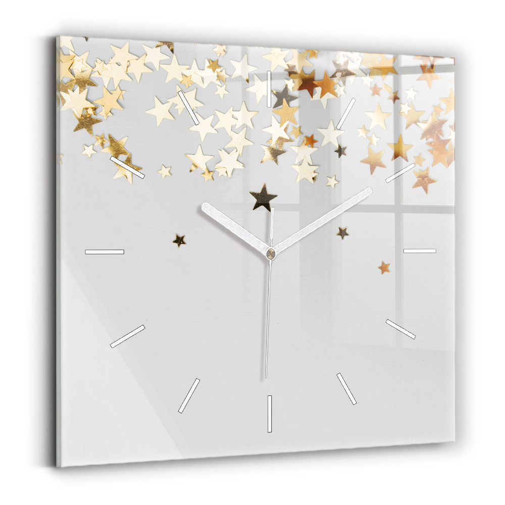 Skleněné hodiny Hvězdy na světlém pozadí