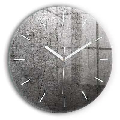 Skleněné hodiny nástěnné kulaté Kovová zeď