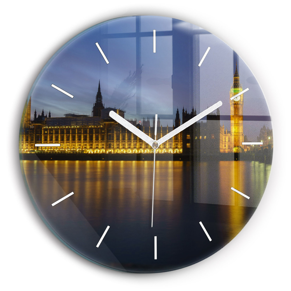 Nástěnné hodiny skleněné kulaté Winchesterský palác v Londýně