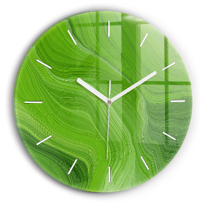 Skleněné hodiny na zed kulaté Moderní vlny