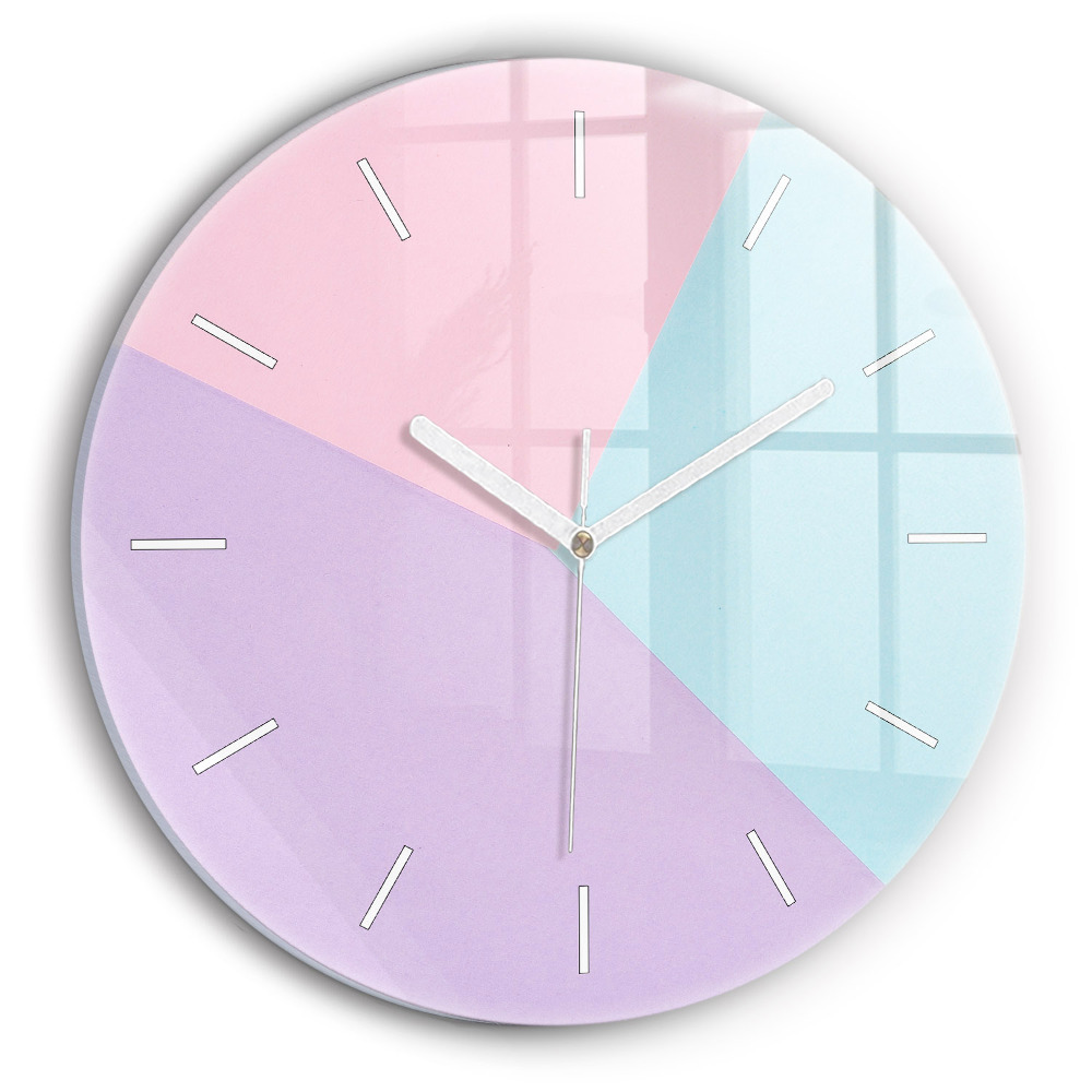 Skleněné hodiny nástěnné kulaté Pastelový vzor