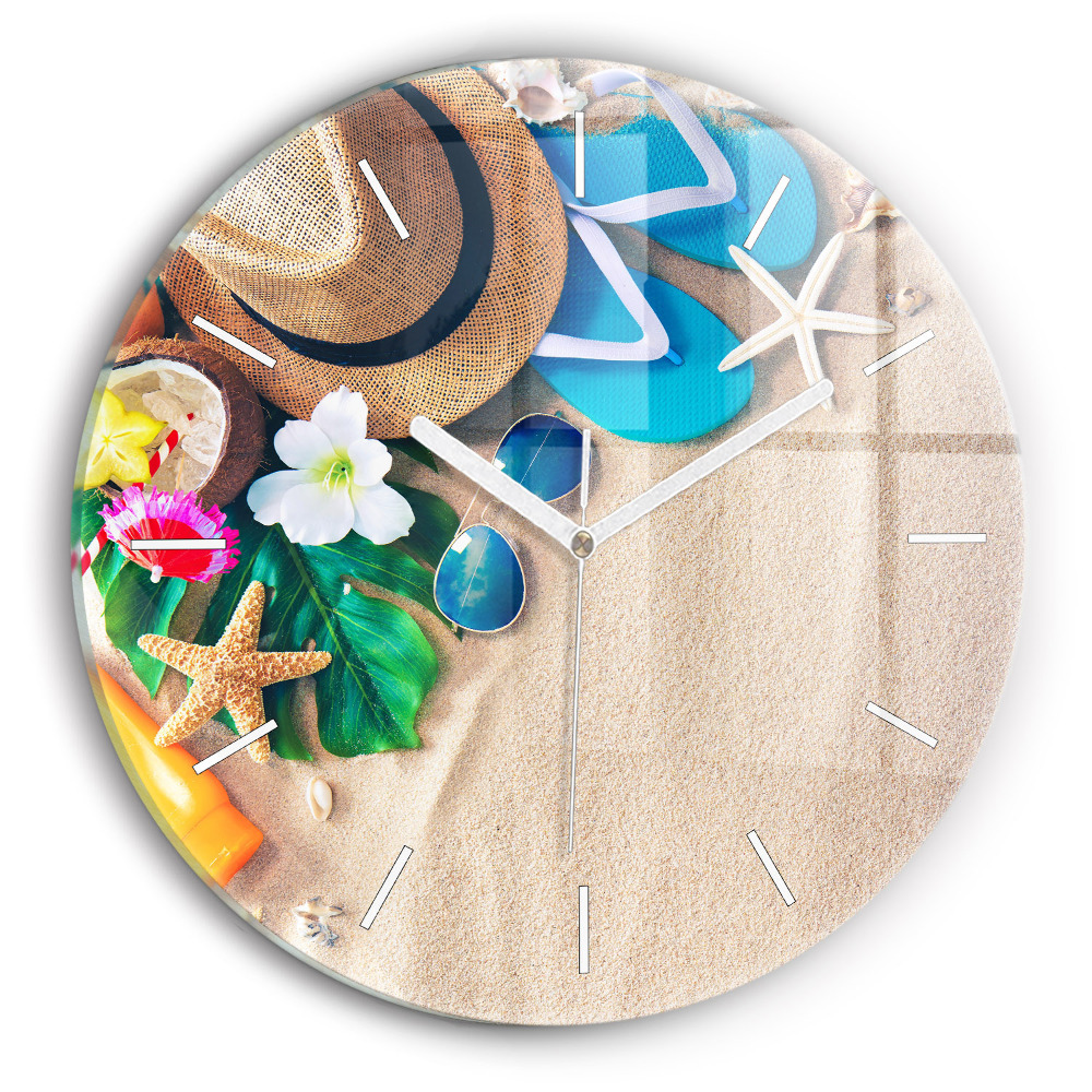 Skleněné hodiny na zed kulaté Doplňky na dovolenou