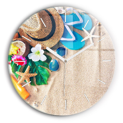 Skleněné hodiny na zed kulaté Doplňky na dovolenou